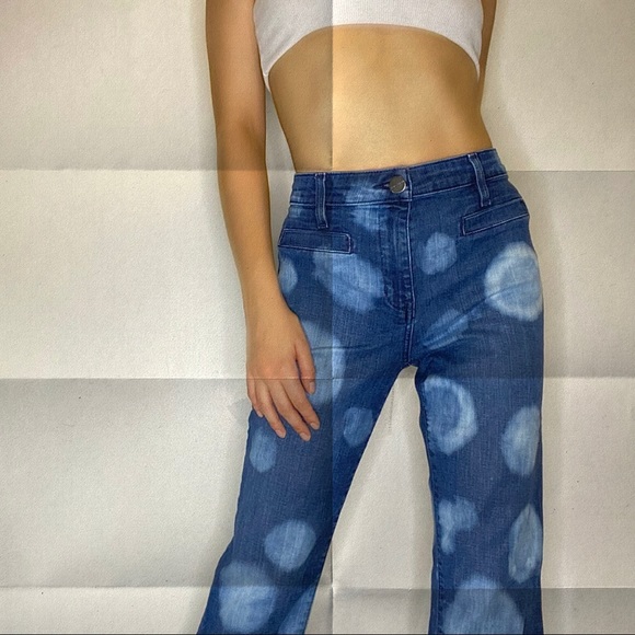 Bleached high Waisted Boot Cut Jeans - Picture 1 of 8